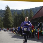 Dana Lewis finishing the Leavenworth half marathon