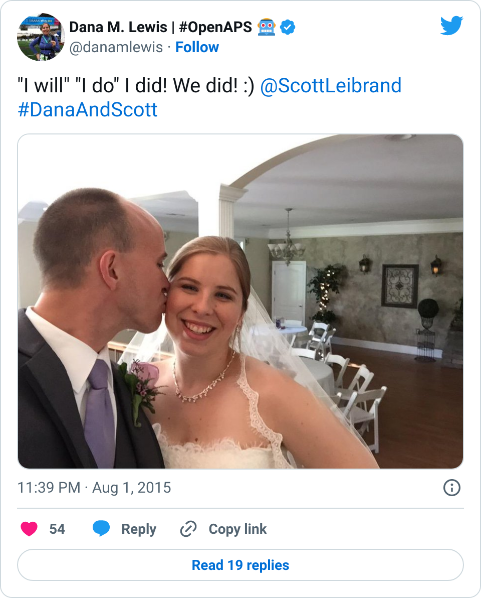 Dana Lewis and Scott Leibrand said "I do!"