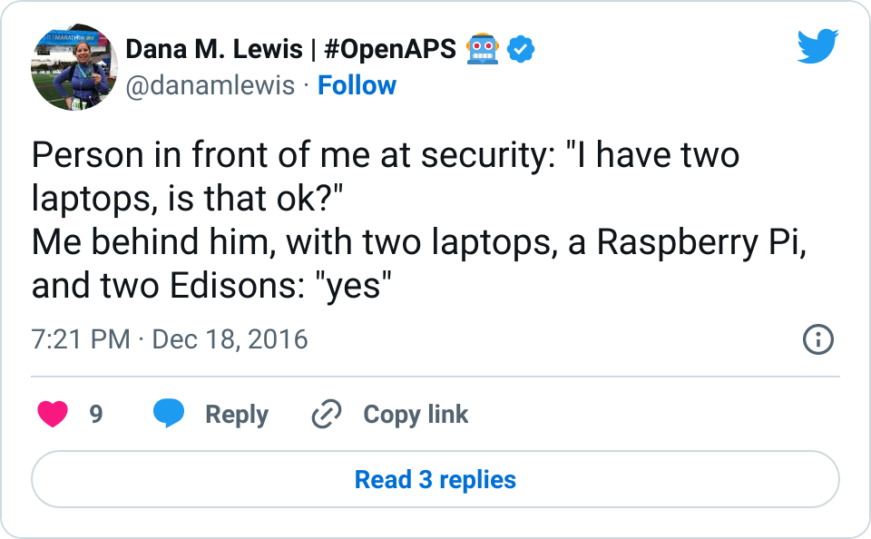 OpenAPS rigs are mini computers and can go through xray and airport security